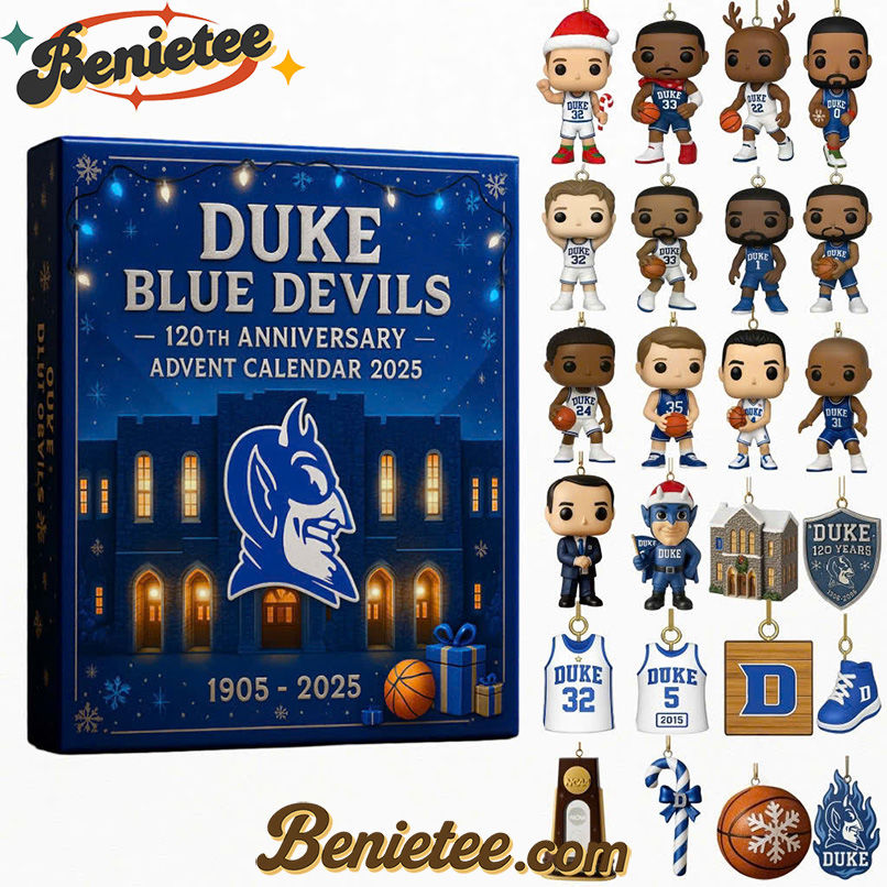 Duke Blue Devils Advent Calendar 2025, Christmas Countdown Advent Calendar Gift Box with 24 Acrylic Ornaments