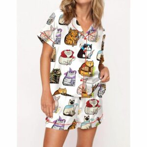 Dungeons And Cats DND Pajama Set For Women