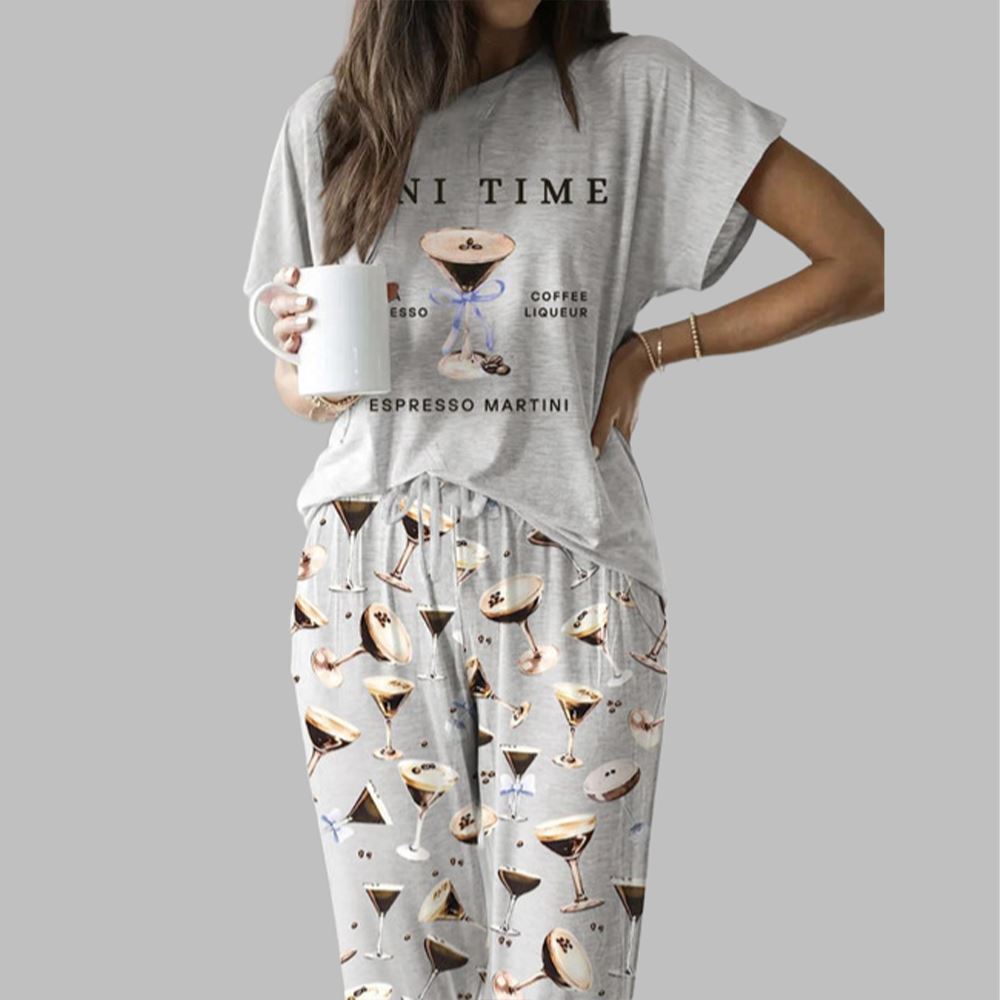 Espresso Martini Casual Pajama Set For Women