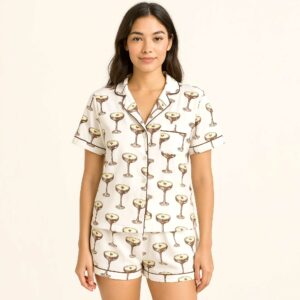 Espresso Martini Satin Pajama Set For Women