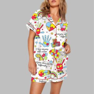 Everyone Communicates Differently Autism Month Pajama Set