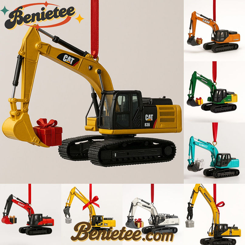 Excavator Die-Cast Machines Advent Calendar 2025, Christmas Countdown Advent Calendar Gift Box with 24 Acrylic Ornaments - Image 4