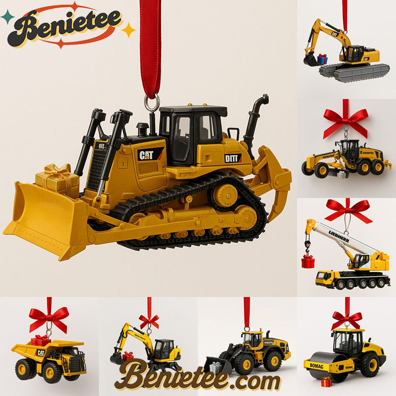 Excavator Die-Cast Machines Advent Calendar 2025, Christmas Countdown Advent Calendar Gift Box with 24 Acrylic Ornaments - Image 5