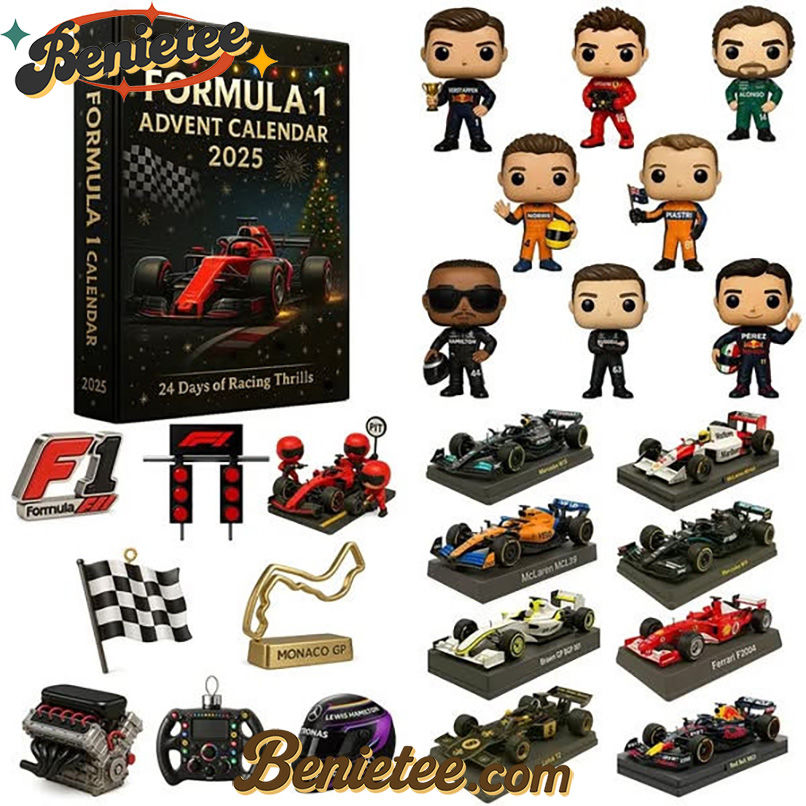 F1 Advent Calendar, Christmas Countdown Advent Calendar Gift Box with 24 Acrylic Ornaments - Image 2