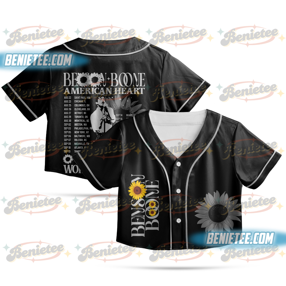 Benson Boone Sunflower Merch Baseball T-shirts Fireworks and Rollerblades Jersey