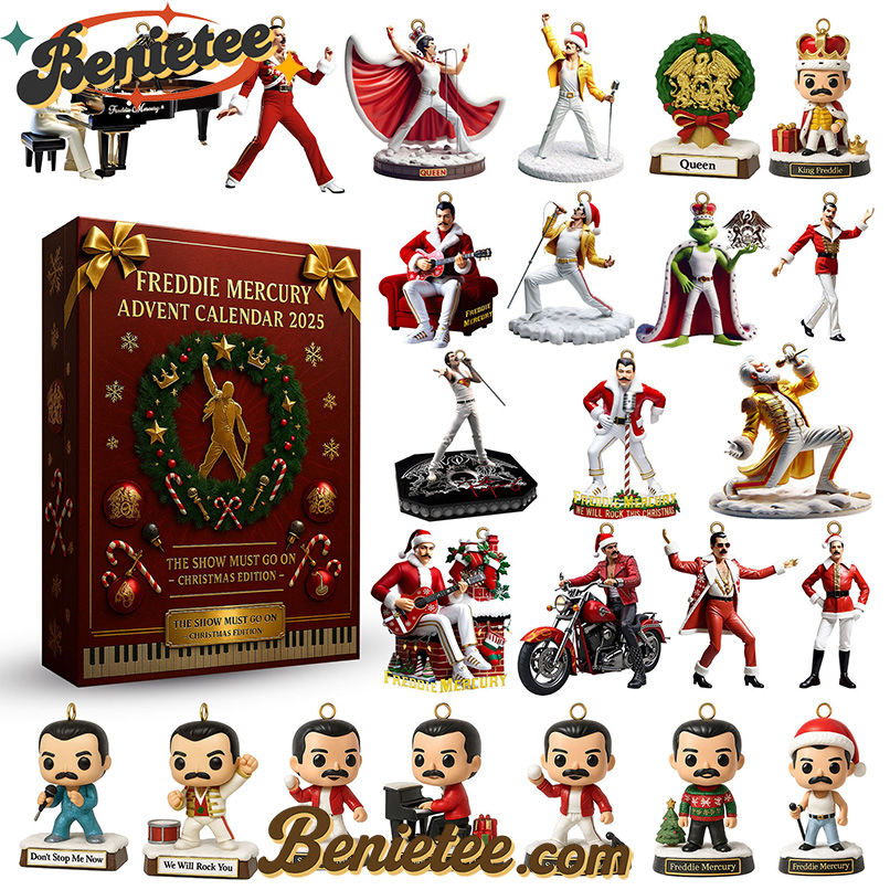 Freddie Mercury the Show Must Go On Advent Calendar 2025 CHRISTMAS GIFT, CHRISTMAS IDEA, Christmas Countdown Advent Calendar Gift Box with 24 Acrylic Ornaments - Image 2
