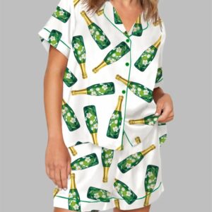 Floral Champagne Bottle Pajama Set
