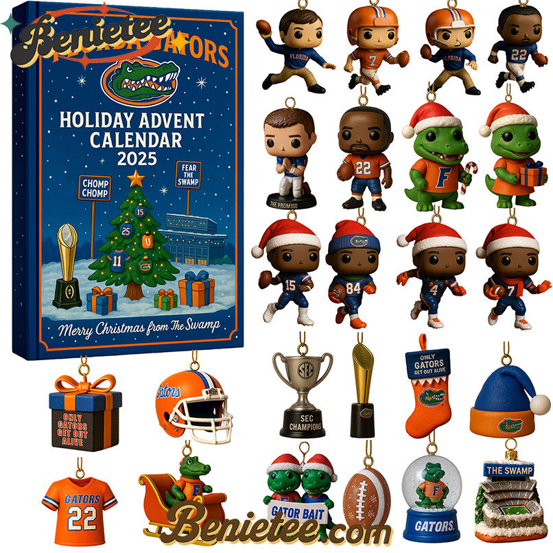 Florida Gators Advent Calendar 2025, Christmas Countdown Advent Calendar Gift Box with 24 Acrylic Ornaments - Image 2