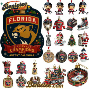 Florida Panthers Advent Calendar, Christmas Countdown Advent Calendar Gift Box with 24 Acrylic Ornaments