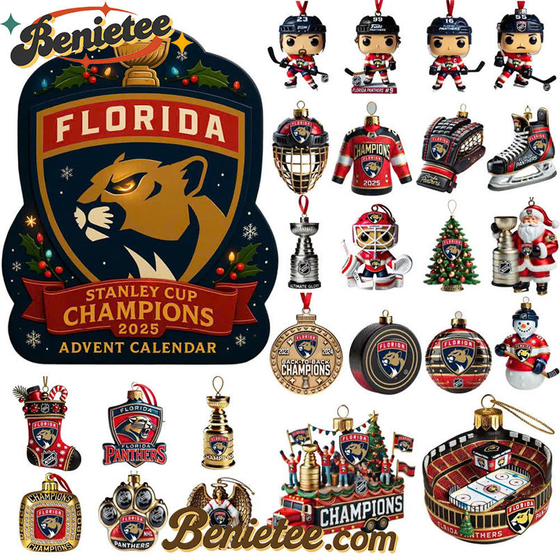 Florida Panthers Advent Calendar, Christmas Countdown Advent Calendar Gift Box with 24 Acrylic Ornaments