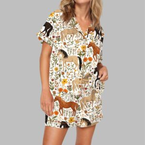 Flower Horse Pajama Set For Women