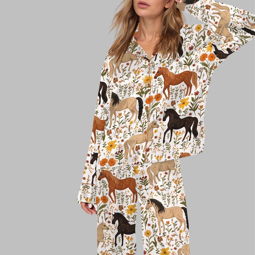 Flower Horse Pajama Set For Women - Image 2