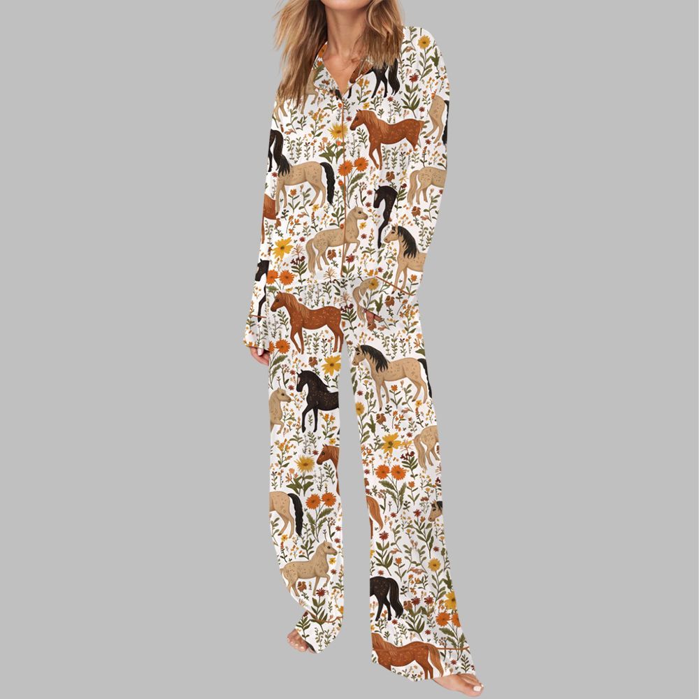 Flower Horse Pajama Set For Women - Image 3