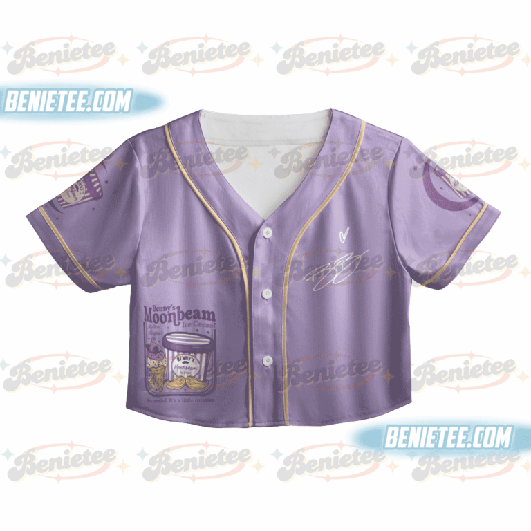 Alternative view of Moonbeam Ice Cream Crop Top Baseball Jersey, Tour Album 2025 Concert Jersey, America Concert Tour Jersey, Mystical Magical