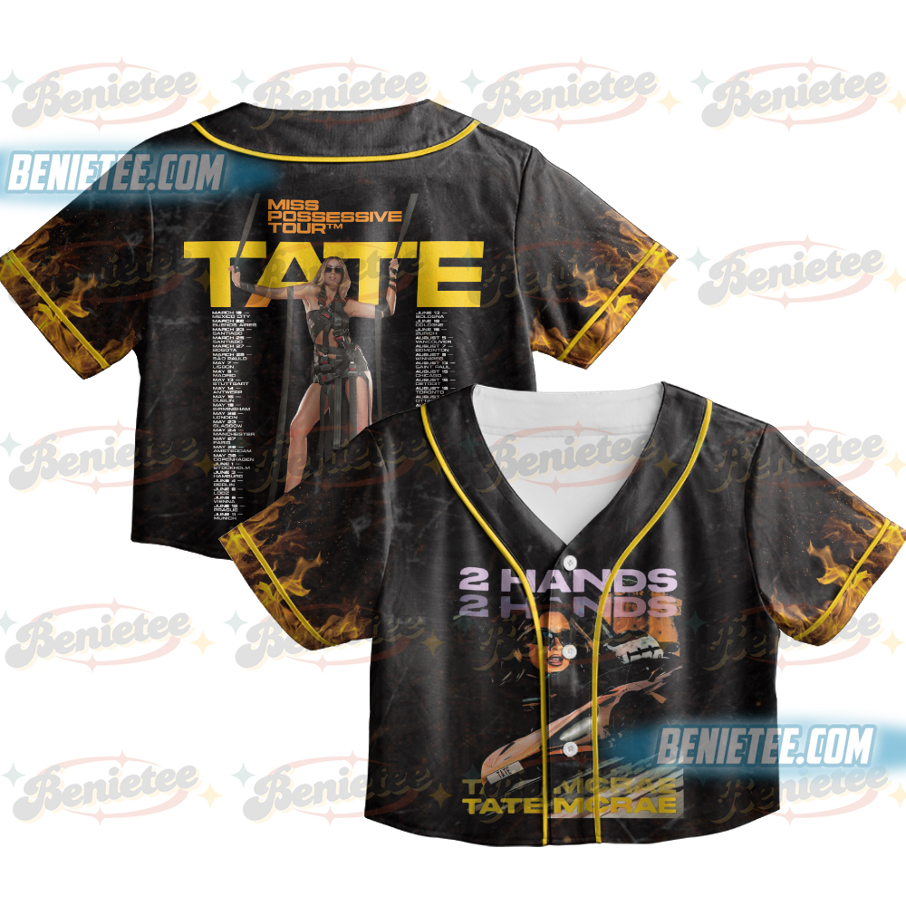 Retro Glitter Tate Mc Rae Baseball Jersey, Tate Miss Possessive Tour 2025 Jersey