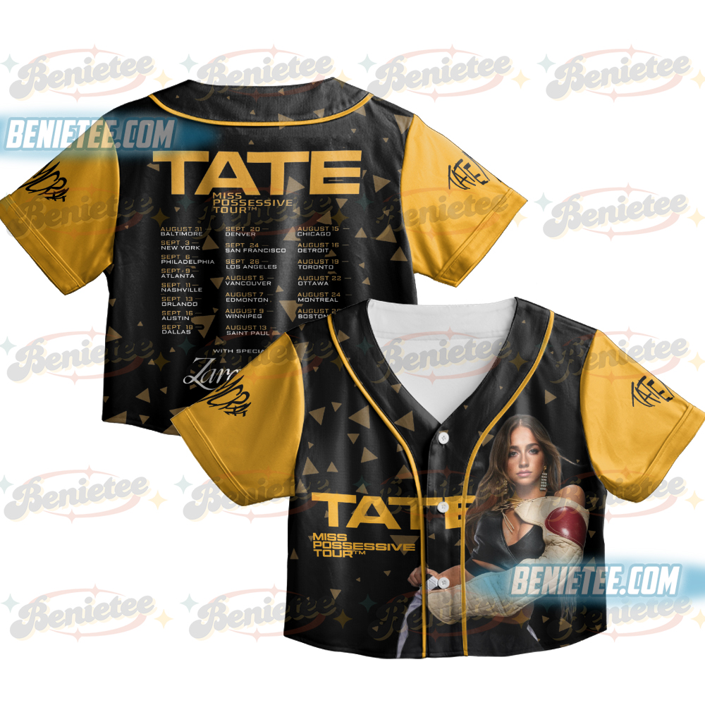 Miss Possessive Tour Concert Jersey, Tate McRae Tour 2025 Shirt, Tate McRae Graphic Baseball Jersey