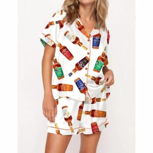 Full Set Of Kentucky Bourbon Whiskey Pajama Set For Women