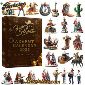 George Strait Premium Advent Calendar 2025 CHRISTMAS GIFT, CHRISTMAS IDEA, Christmas Countdown Advent Calendar Gift Box with 24 Acrylic Ornaments