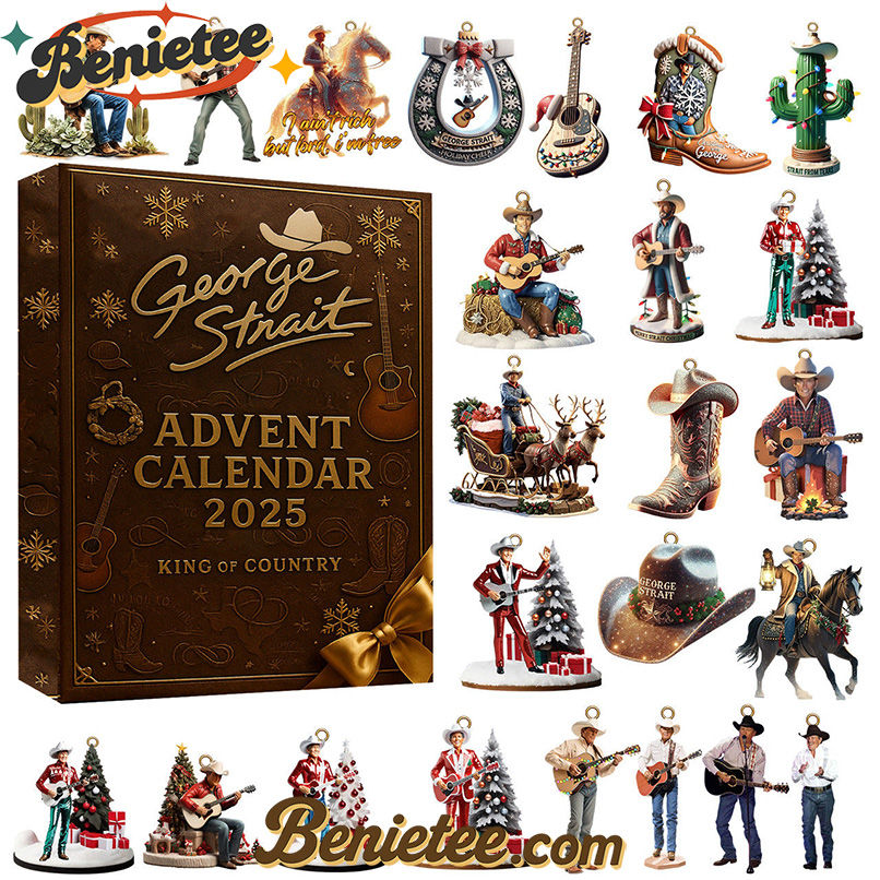 George Strait Premium Advent Calendar 2025 CHRISTMAS GIFT, CHRISTMAS IDEA, Christmas Countdown Advent Calendar Gift Box with 24 Acrylic Ornaments