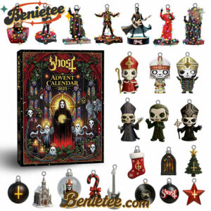 Ghost Band Premium Advent Calendar 2025 CHRISTMAS GIFT, CHRISTMAS IDEA, Christmas Countdown Advent Calendar Gift Box with 24 Acrylic Ornaments