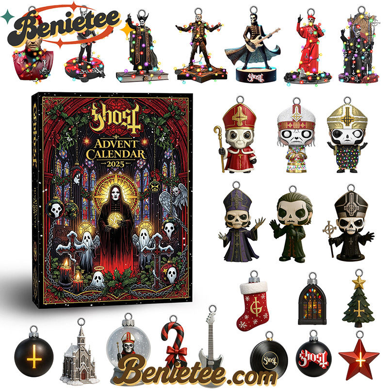 Ghost Band Premium Advent Calendar 2025 CHRISTMAS GIFT, CHRISTMAS IDEA, Christmas Countdown Advent Calendar Gift Box with 24 Acrylic Ornaments