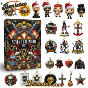 Guns N' RosesPremium Advent Calendar 2025 CHRISTMAS GIFT, CHRISTMAS IDEA, Christmas Countdown Advent Calendar Gift Box with 24 Acrylic Ornaments