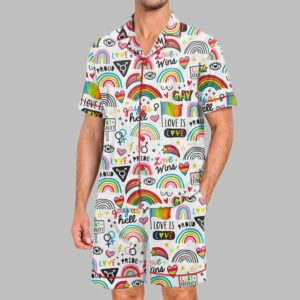 Gay Is Good Pride Month Love Is Love Print Pajama Set