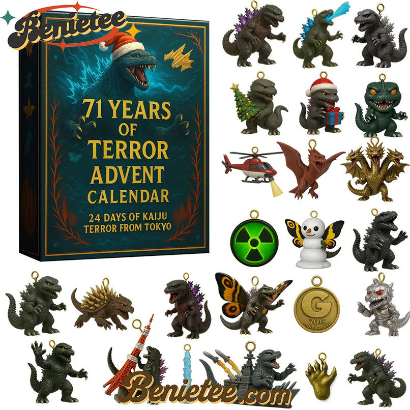 Godzilla Advent Calendar 2025, Christmas Countdown Advent Calendar Gift Box with 24 Acrylic Ornaments
