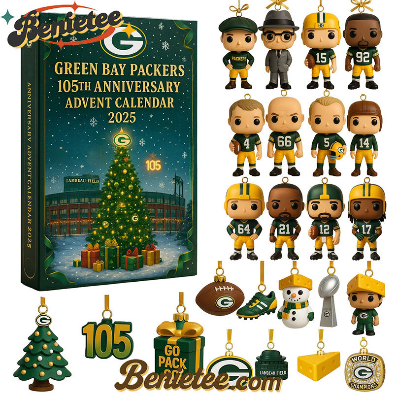 Green Bay Packers Advent Calendar 2025 - 105th Anniversary Edition, Christmas Countdown Advent Calendar Gift Box with 24 Acrylic Ornaments - Image 2
