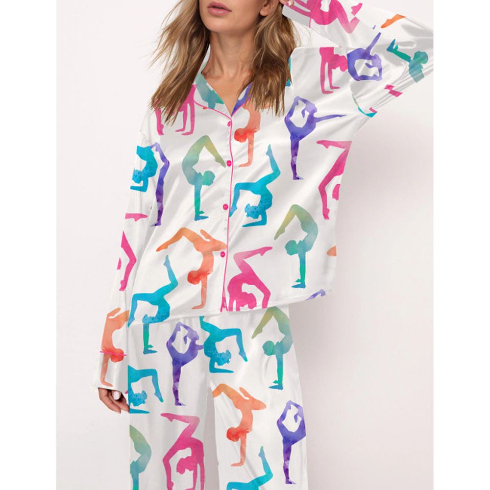 Gymnast Satin Pajama Set For Women - Image 2