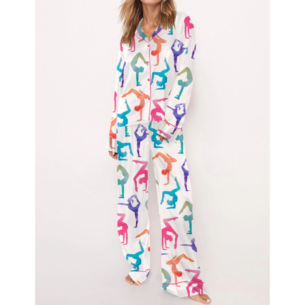 Gymnast Satin Pajama Set For Women - Image 3
