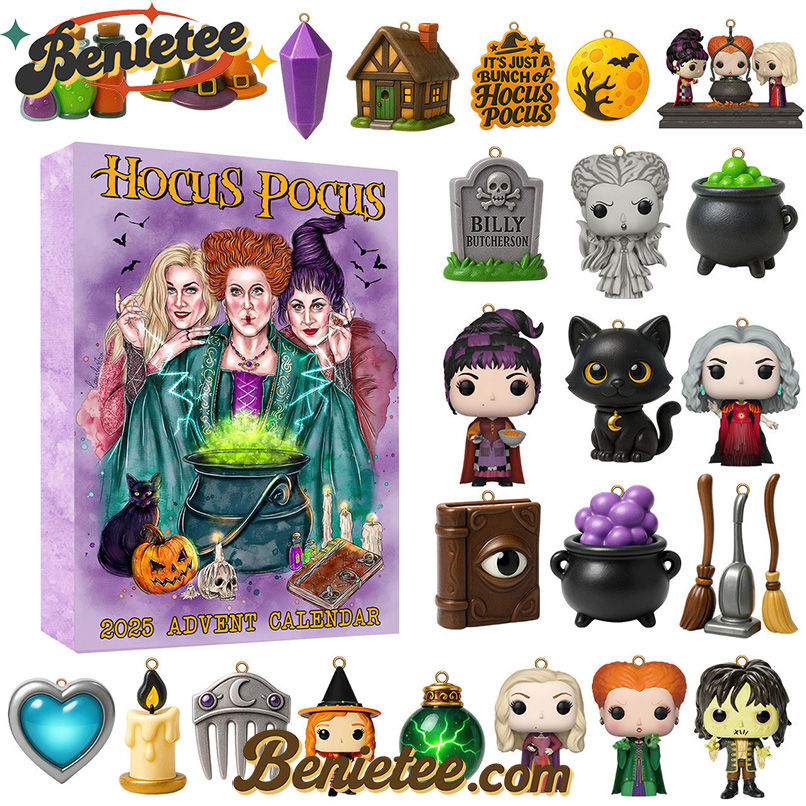 Hocus Pocus Advent Calendar 2025 CHRISTMAS GIFT, CHRISTMAS IDEA, Christmas Countdown Advent Calendar Gift Box with 24 Acrylic Ornaments
