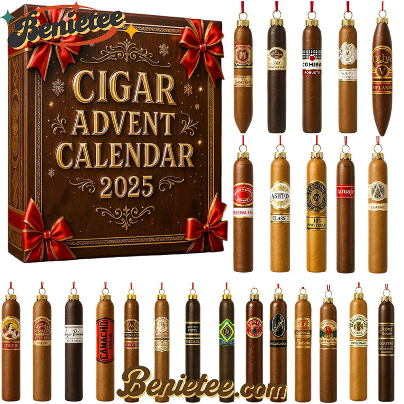 HOT Cigar Advent Calendar, Christmas Countdown Advent Calendar Gift Box with 24 Acrylic Ornaments - Image 2