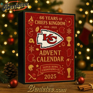 HOT Kansas City Chiefs 62nd Anniversary Advent Calendar 2025 Christmas Gift, Christmas Idea, Christmas Countdown Advent Calendar Gift Box with 24 Acrylic Ornaments