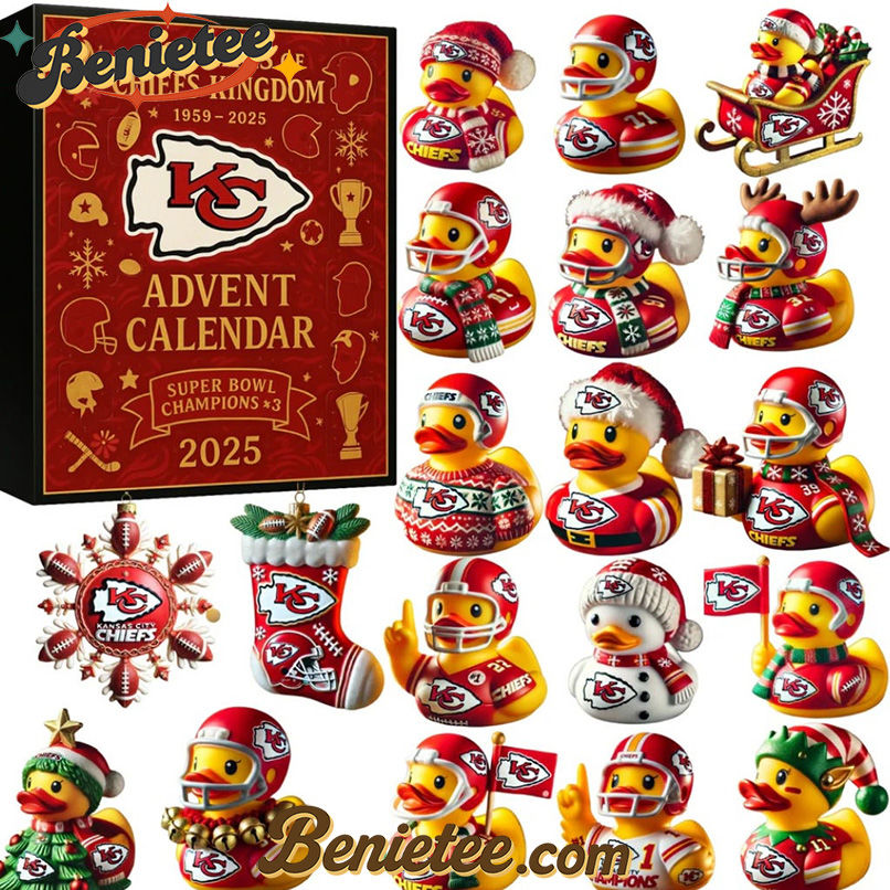 HOT Kansas City Chiefs 62nd Anniversary Advent Calendar 2025 Christmas Gift, Christmas Idea, Christmas Countdown Advent Calendar Gift Box with 24 Acrylic Ornaments - Image 2