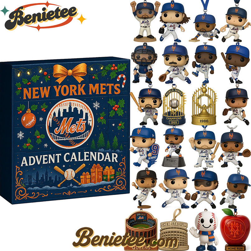 HOT New York Mets Advent Calendar 2025, Christmas Countdown Advent Calendar Gift Box with 24 Acrylic Ornaments