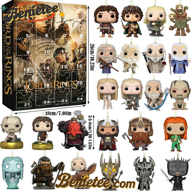 HOT the Lord of the Rings Advent Calendar 2025, Christmas Countdown Advent Calendar Gift Box with 24 Acrylic Ornaments - Image 2