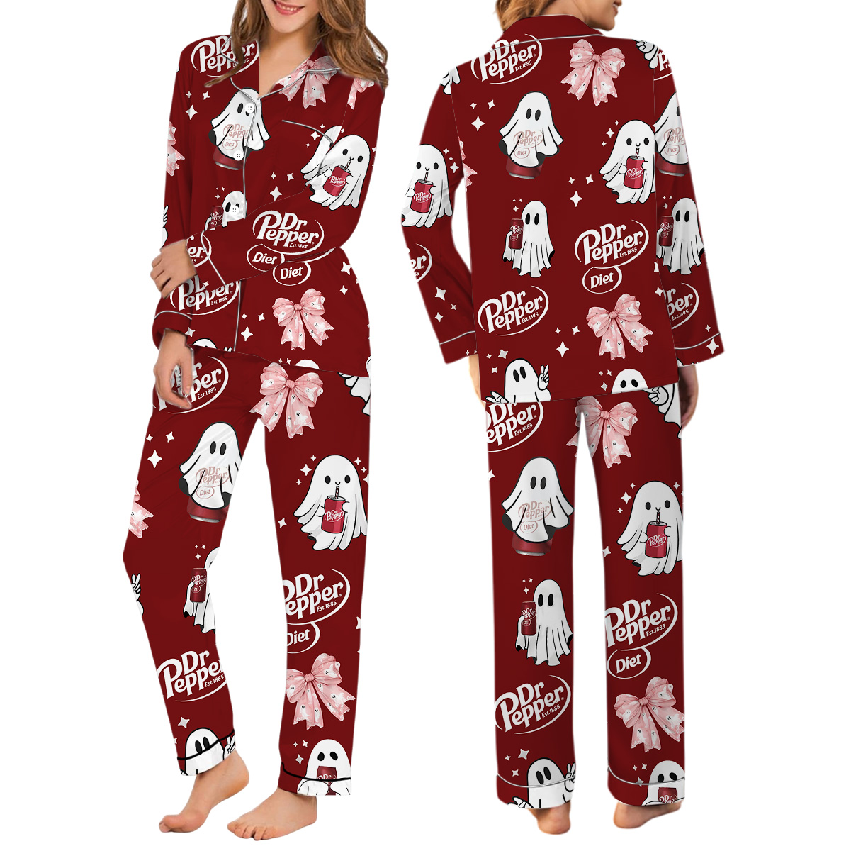 Halloween Season Satin Pajamas Set For Women - Image 7