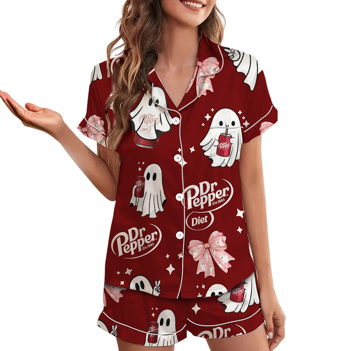 Halloween Season Satin Pajamas Set For Women - Image 4