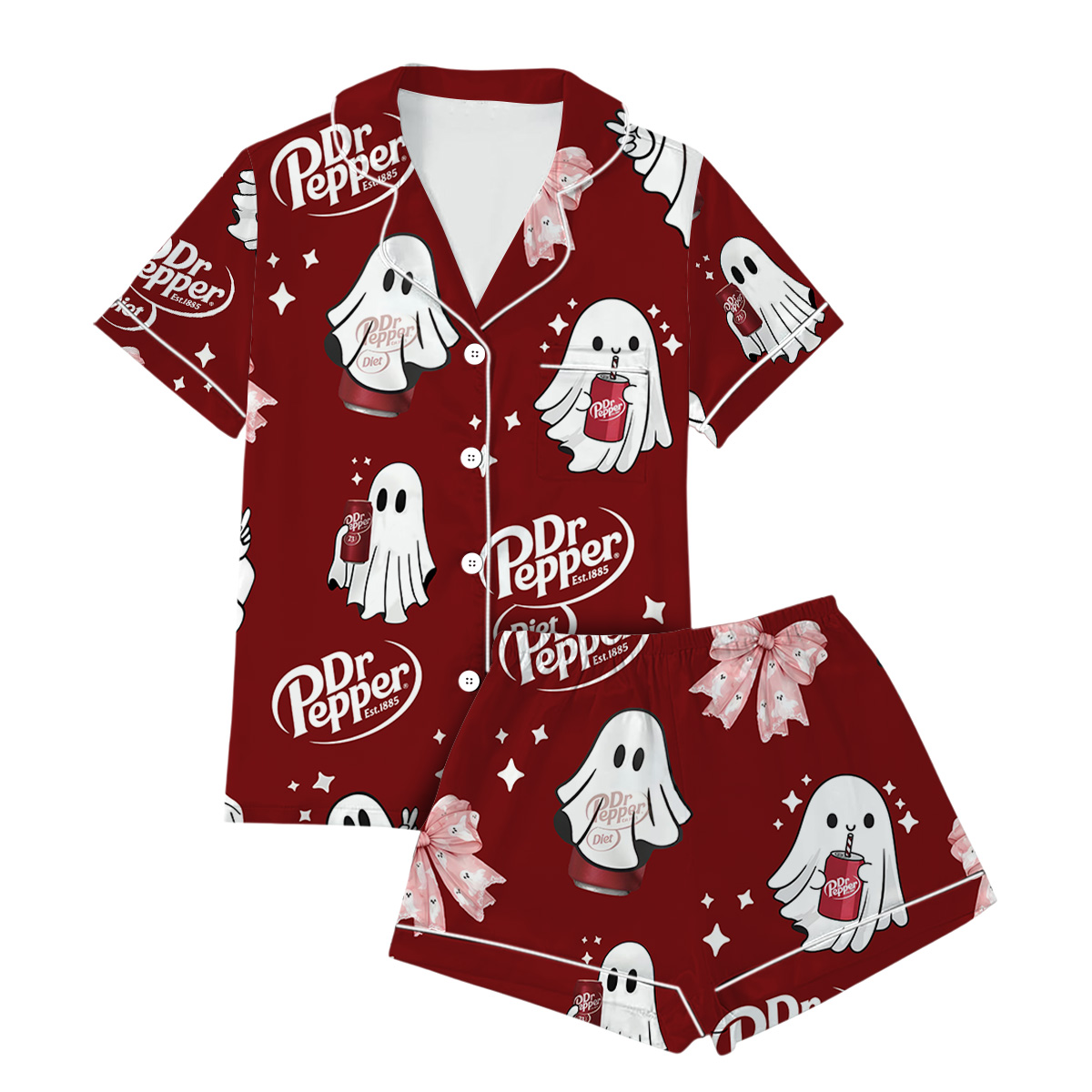 Halloween Season Satin Pajamas Set For Women - Image 3