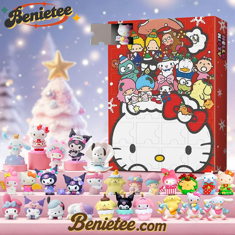 Hello Kitty Advent Calendar, Christmas Countdown Advent Calendar Gift Box with 24 Acrylic Ornaments - Image 2