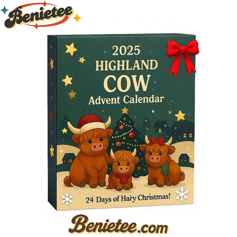 Highland Cow Advent Calendar 2025, Christmas Countdown Advent Calendar Gift Box with 24 Acrylic Ornaments - Image 2