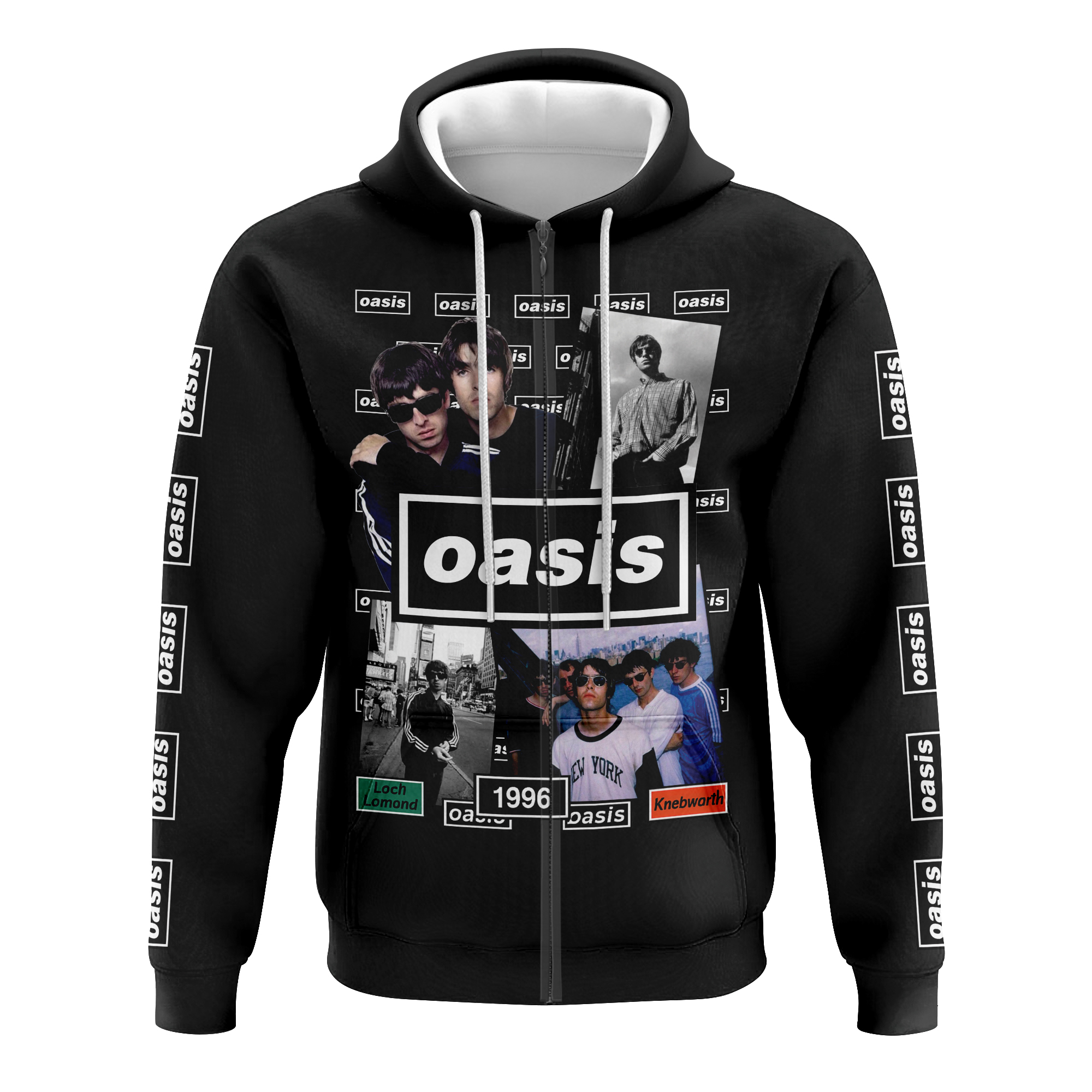 1996 Oasis "Oasis" Album Music Classic White Unisex Jersey Reprint - Image 4