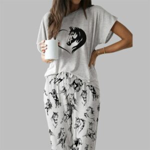 Horse Lover Casual Pajama Set For Women