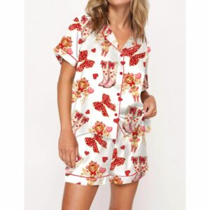 Howdy Cupid Valentine Satin Pajama Set For Women