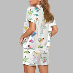 In Martini Print Pajama Set