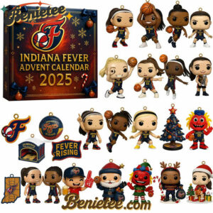 Indiana Fever Advent Calendar 2025, Christmas Countdown Advent Calendar Gift Box with 24 Acrylic Ornaments