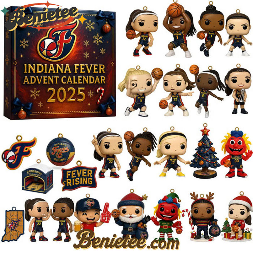 Indiana Fever Advent Calendar 2025, Christmas Countdown Advent Calendar Gift Box with 24 Acrylic Ornaments