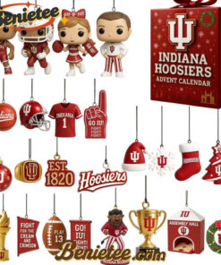 Alternative view of Indiana Hoosiers Advent Calendar 2025, Christmas Countdown Advent Calendar Gift Box with 24 Acrylic Ornaments