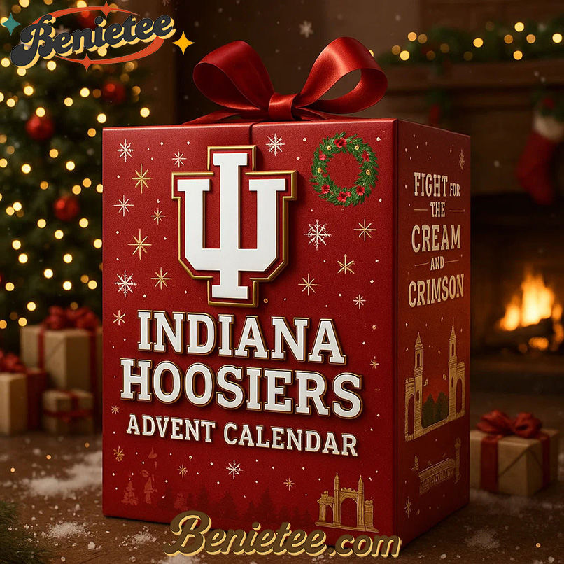 Indiana Hoosiers Advent Calendar 2025, Christmas Countdown Advent Calendar Gift Box with 24 Acrylic Ornaments